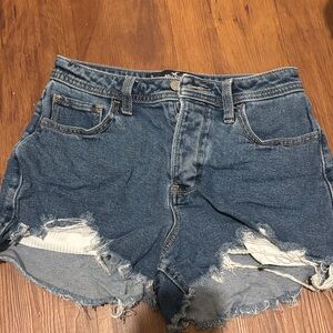 Hollister Blue Distressed Jean Shorts